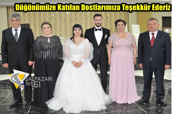 Düğünümüze Katılan Dostlarımıza Teşekkür Ederiz