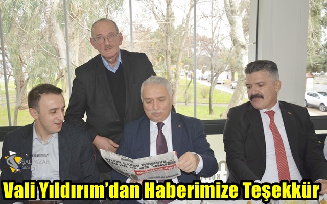 Vali Yıldırım’dan Haberimize Teşekkür