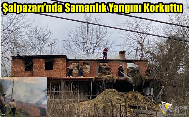 Şalpazarı’nda Samanlık Yangını Korkuttu