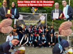 Ayten Yılmaz MTAL’ de 29. Mezuniyet Coşkusu 18 Öğrenci Kep Fırlattılar