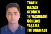 Trafik Kazası Geçiren 16 Yaşındaki Öğrenci Yaşama Tutunamadı