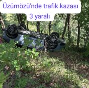 Üzümözü’nde trafik kazası 3 yaralı